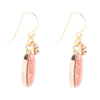 Lucent Orange Sponge Coral Golden Drop Earrings - Barse Jewelry