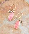 Lucent Orange Sponge Coral Golden Drop Earrings - Barse Jewelry