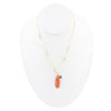 Lucent Orange Sponge Coral Pendant Golden Chain Necklace - Barse Jewelry