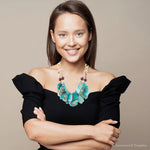 Lucia Blue Jasper and Fire Agate Golden Strand Necklace - Barse Jewelry