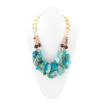 Lucia Blue Jasper and Fire Agate Golden Strand Necklace - Barse Jewelry