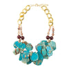 Lucia Blue Jasper and Fire Agate Golden Strand Necklace - Barse Jewelry
