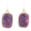 Luminous Purple Turquoise Golden Drop Earrings - Barse Jewelry