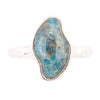 Luna Faceted Blue Apatite and Sterling Silver Hammered Ring - Barse Jewelry