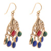 Luscious Red Quartz Golden Chandelier Earrings - Barse Jewelry
