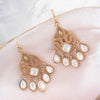 Luscious White Mother of Pearl Golden Chandelier Earrings - Barse Jewelry