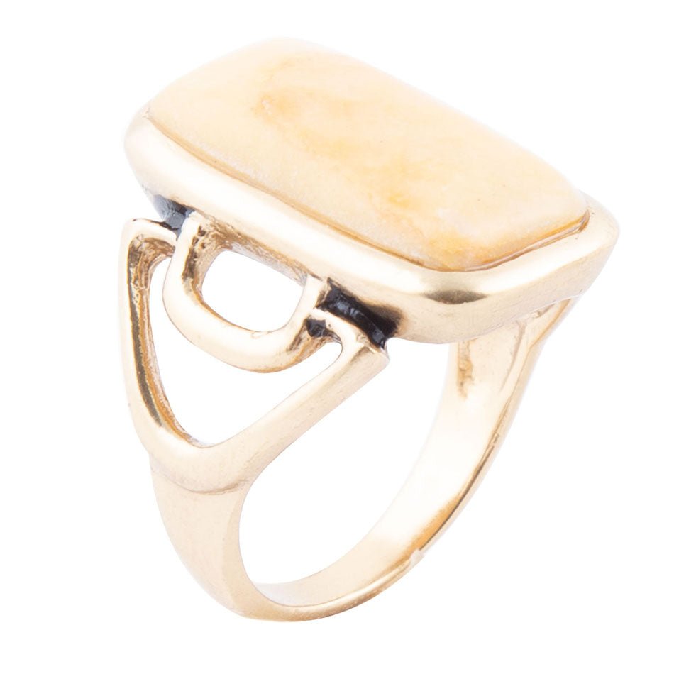 Luster Yellow Agate Golden Statement Ring – Barse Jewelry