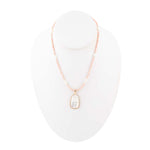 Madeleine White Mother of Pearl and Pink Opal Golden Pendant Necklace - Barse Jewelry