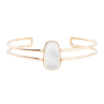 Madeline White Mother of Pearl and Golden Cuff Bracelet - Barse Jewelry