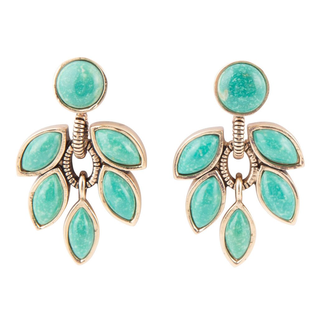 Make an Entrance Green Turquoise Post Earrings - Barse Jewelry