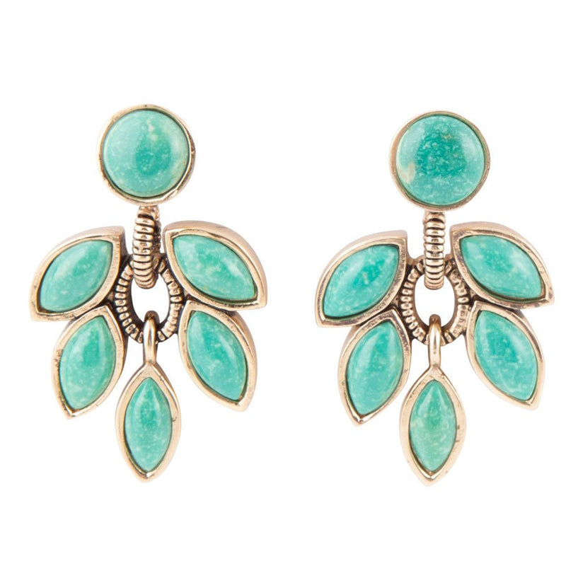 Make an Entrance Green Turquoise Post Earrings - Barse Jewelry