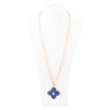 Maltese Cross Blue Lapis Golden Chain Pendant Necklace - Barse Jewelry