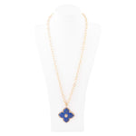 Maltese Cross Blue Lapis Golden Chain Pendant Necklace - Barse Jewelry