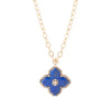 Maltese Cross Blue Lapis Golden Chain Pendant Necklace - Barse Jewelry