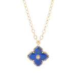 Maltese Cross Blue Lapis Golden Chain Pendant Necklace - Barse Jewelry