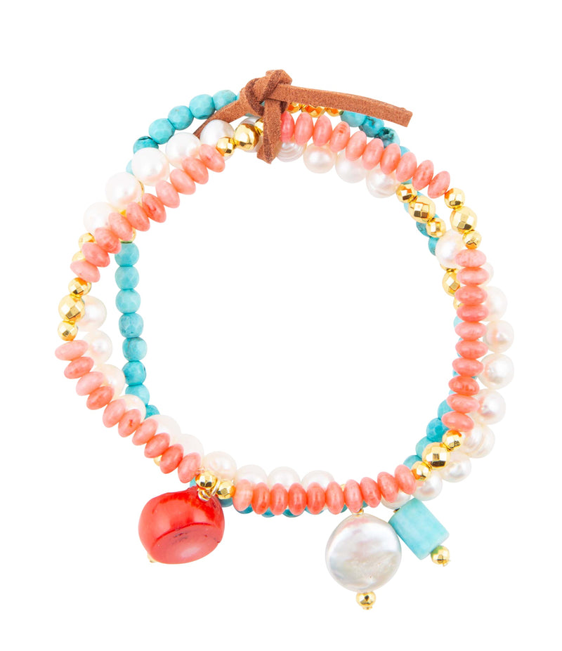 Mandy Colorful Pearl Stretch Bracelet Set - Barse Jewelry