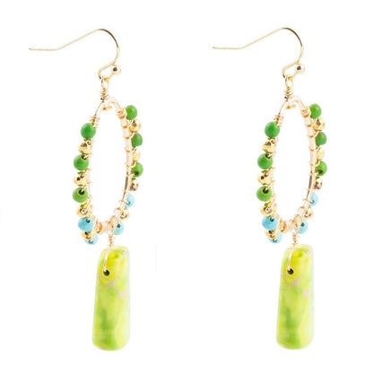 Margarita Green Jasper Golden Drop Earrings - Barse Jewelry