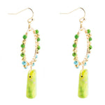 Margarita Green Jasper Golden Drop Earrings - Barse Jewelry