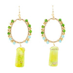 Margarita Green Jasper Golden Drop Earrings - Barse Jewelry