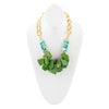 Margarita Green Lime Turquoise Jasper Golden Statement Necklace - Barse Jewelry