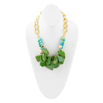 Margarita Green Lime Turquoise Jasper Golden Statement Necklace - Barse Jewelry