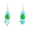 Margarita Mixed Blue and Green Golden Drop Earrings - Barse Jewelry