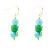 Margarita Mixed Blue and Green Golden Drop Earrings - Barse Jewelry