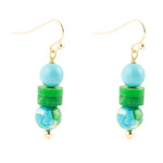 Margarita Mixed Blue and Green Golden Drop Earrings - Barse Jewelry