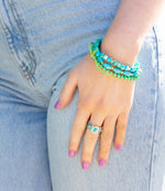 Margarita Mixed Blue Stretch Bracelet Set - Barse Jewelry