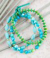 Margarita Mixed Blue Stretch Bracelet Set - Barse Jewelry