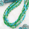 Margarita Mixed Lime Green and Blue Toursade Necklace - Barse Jewelry