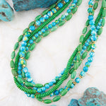 Margarita Mixed Lime Green and Blue Toursade Necklace - Barse Jewelry