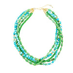 Margarita Mixed Lime Green and Blue Toursade Necklace - Barse Jewelry