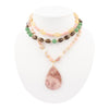 Meadow Multistone Pink Rhodonite Golden Statement Necklace - Barse Jewelry