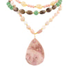 Meadow Multistone Pink Rhodonite Golden Statement Necklace - Barse Jewelry