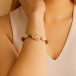 Meadow Pink Opal Chunky Golden Bracelet - Barse Jewelry
