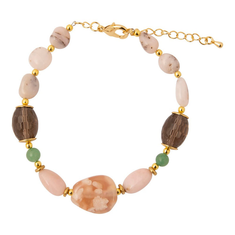 Meadow Pink Opal Chunky Golden Bracelet - Barse Jewelry