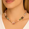 Meadow Pink Opal Chunky Golden Necklace - Barse Jewelry