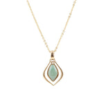 Melita Green Aventurine Golden Pendant Necklace - Barse Jewelry