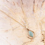 Melita Green Aventurine Golden Pendant Necklace - Barse Jewelry