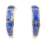Mila Blue Lapis Hoop Golden Earrings - Barse Jewelry