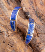 Mila Blue Lapis Hoop Golden Earrings - Barse Jewelry
