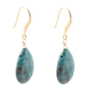 Mixe of Blue and Green Chrysocolla Golden Drop Earrings - Barse Jewelry