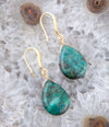 Mixe of Blue and Green Chrysocolla Golden Drop Earrings - Barse Jewelry