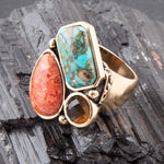 Mixed Stone Turquoise Statement Ring - Barse Jewelry