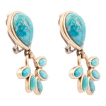 Mojave Blue Turquoise Golden Clip Earrings - Barse Jewelry