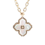 Mother of Pearl Maltese Cross Golden Chain Necklace - Barse Jewelry