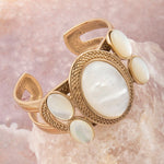 Mother of Pearl Ovation Golden Cuff Bracelet - Barse Jewelry