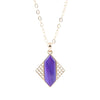Motif Purple Agate and Golden Bronze Pendant Necklace - Barse Jewelry