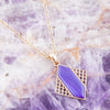 Motif Purple Agate and Golden Bronze Pendant Necklace - Barse Jewelry